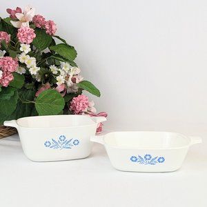 Vintage Corning Ware Cornflower Blue Petite Dish Set Cookware Oven Pans P41 P43
